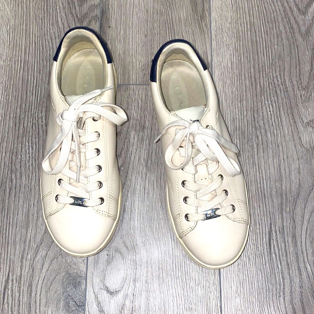 Coach Cream Lace-Up Sneakers